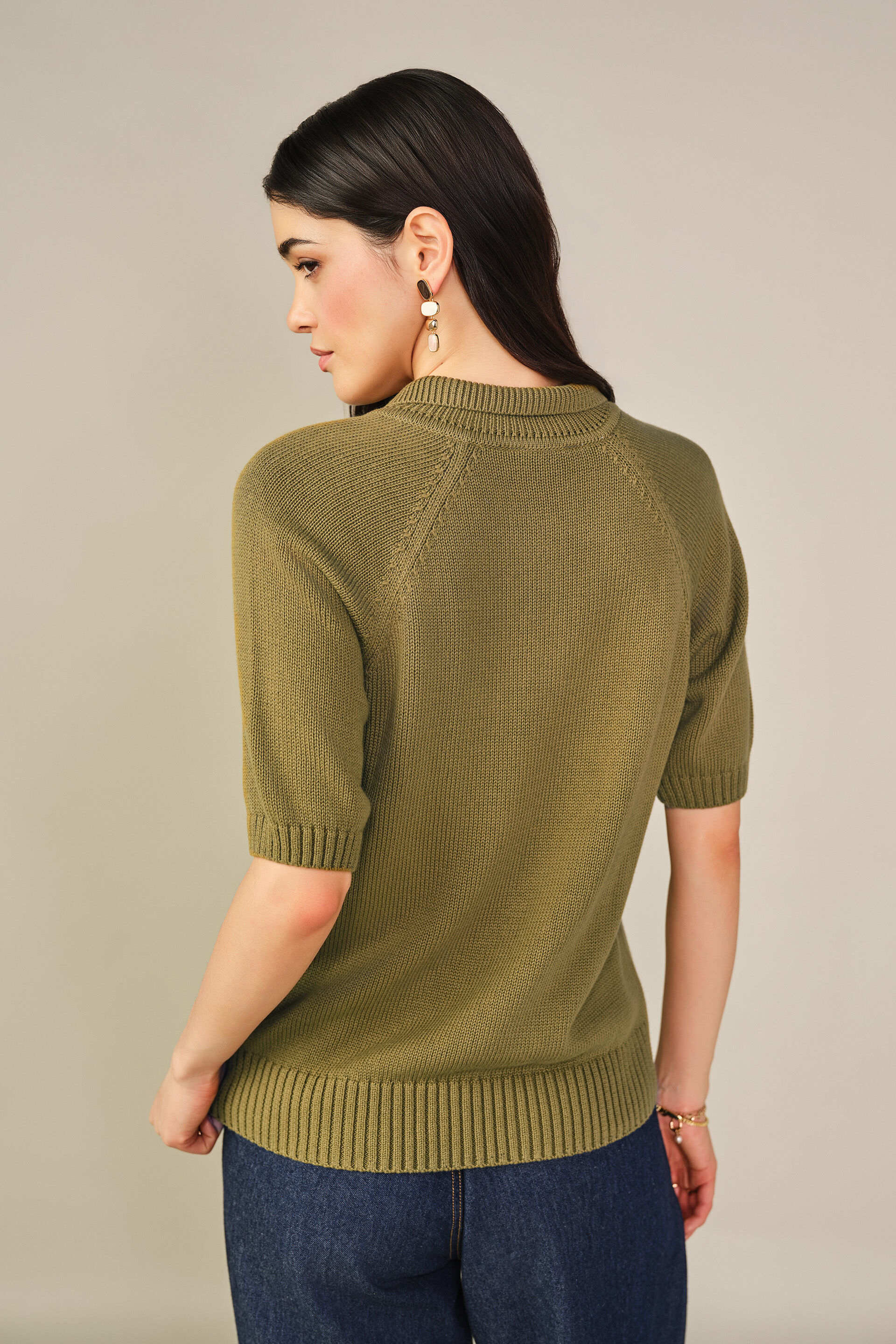 Solid Polo Top in Olive, Olive, image 6